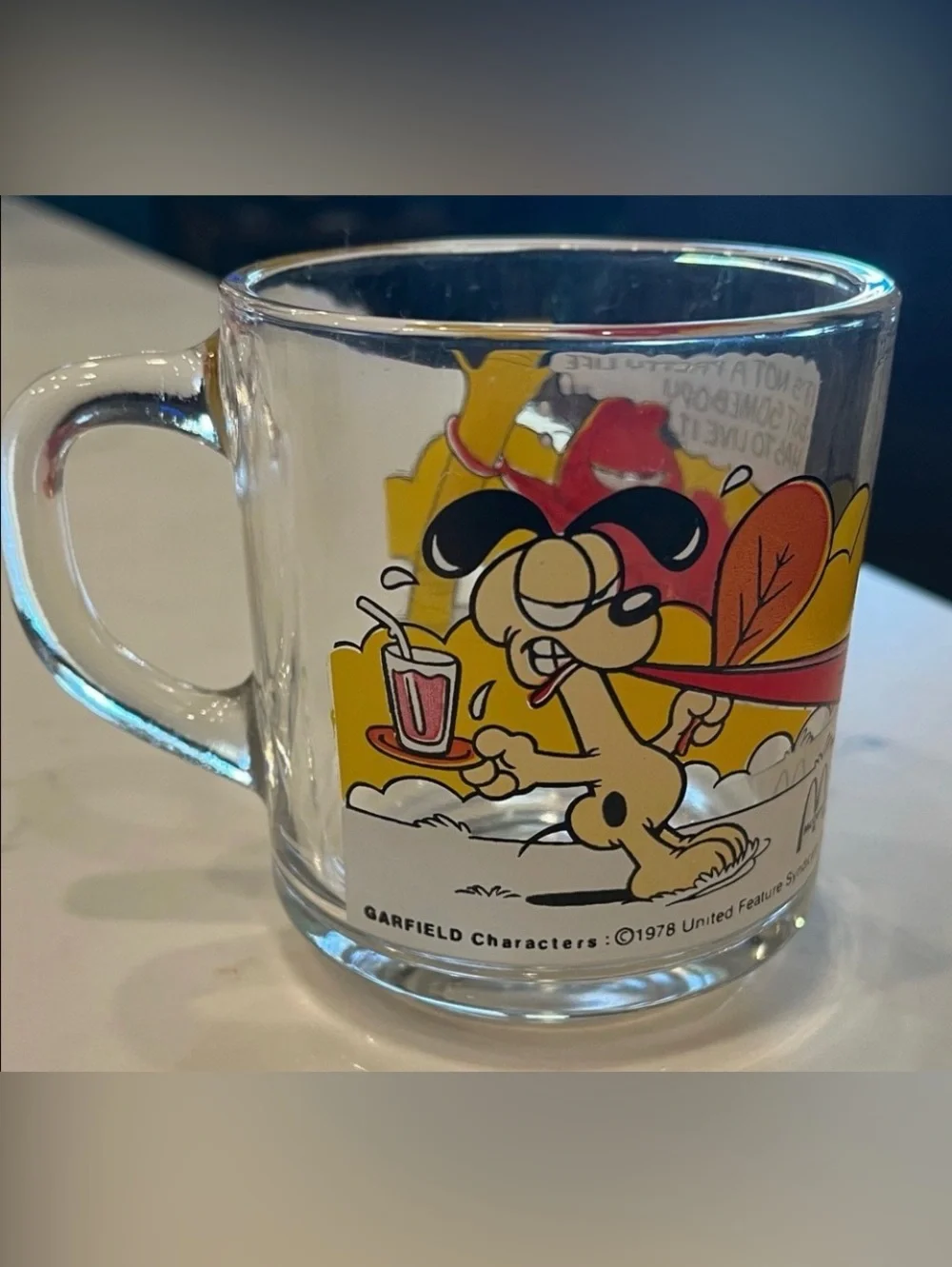 Vintage Garfield Glass Mug